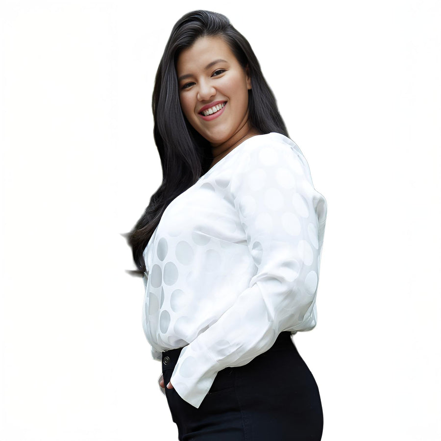 Pleione Plus Size Women's Cross Front Crewneck Blouse Top - shopatkonus