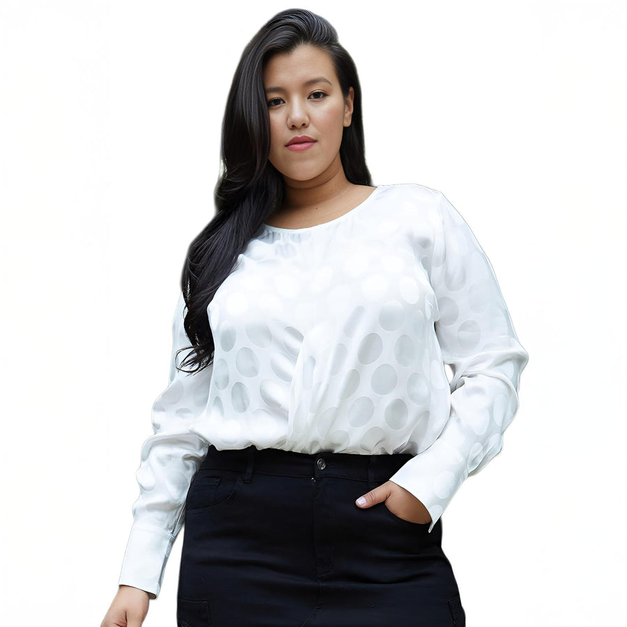 Pleione Plus Size Women's Cross Front Crewneck Blouse Top - shopatkonus