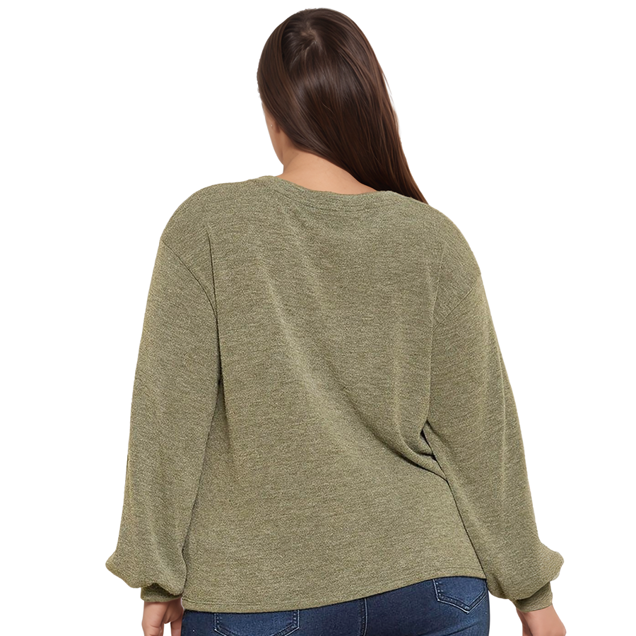 Pleione Women's Surplice Hem Knit Top - shopatkonus