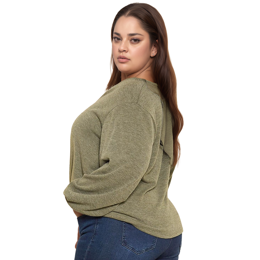 Pleione Women's Surplice Hem Knit Top - shopatkonus