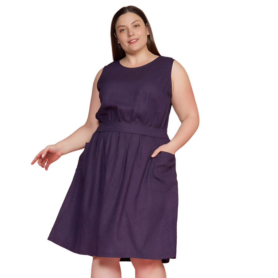 Pleione Plus Women's Sleeveless Pocketed Midi Dress - shopatkonus