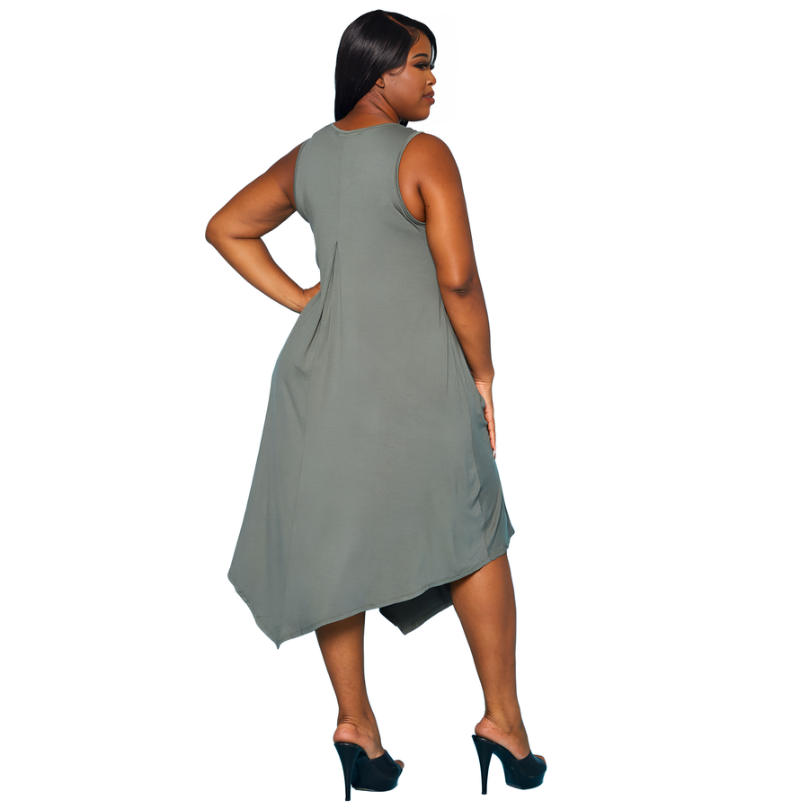 Plus Size Women's Basic Sleeveless Reverie Dress - shopatkonus