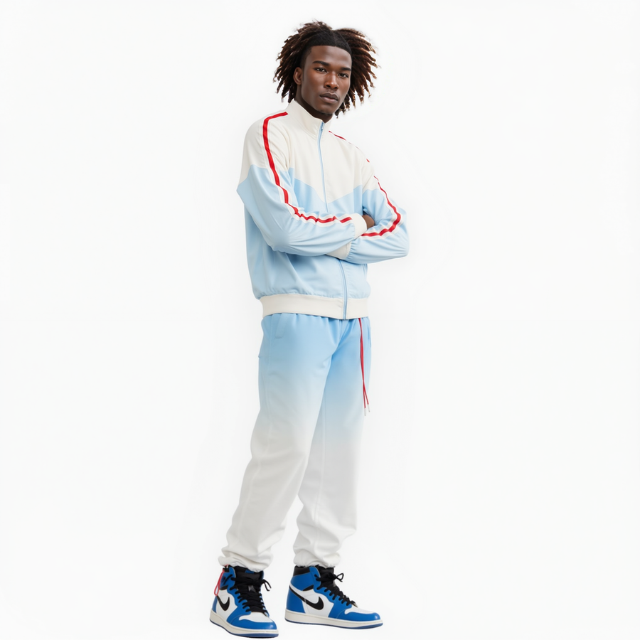 Blank State Men's Retro Swishy Track Jacket in Sky Blue - shopatkonus