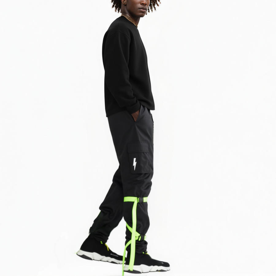 Blank State Men's Swishy Utility Cargo Pants in Black - shopatkonus