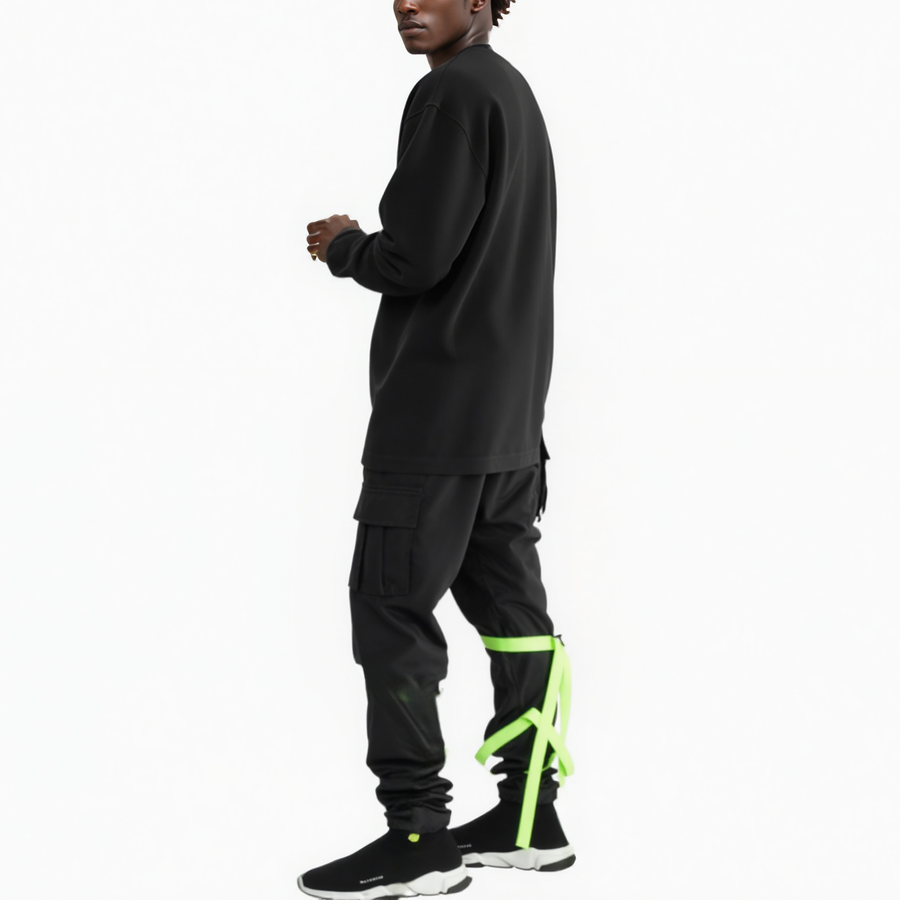 Blank State Men's Swishy Utility Cargo Pants in Black - shopatkonus