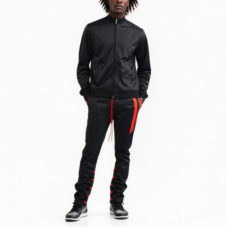 Blank State Men's Snap Track Pants in Black - shopatkonus