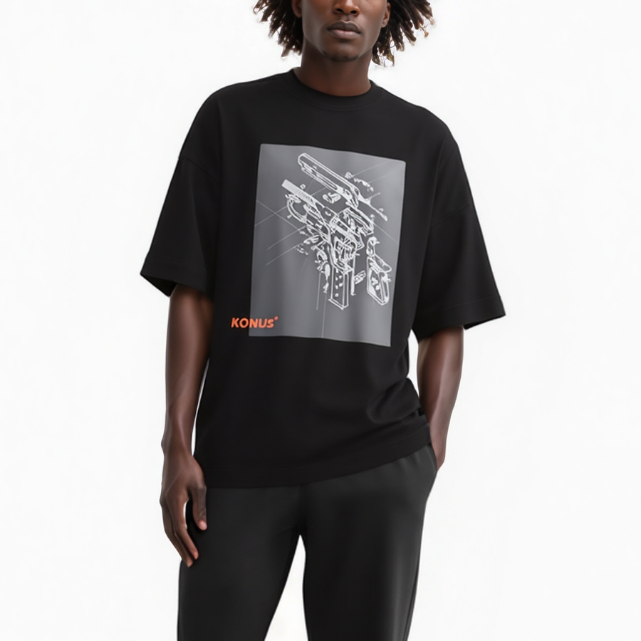 Konus Men's Short Sleeve Graphic Tee in Black - shopatkonus