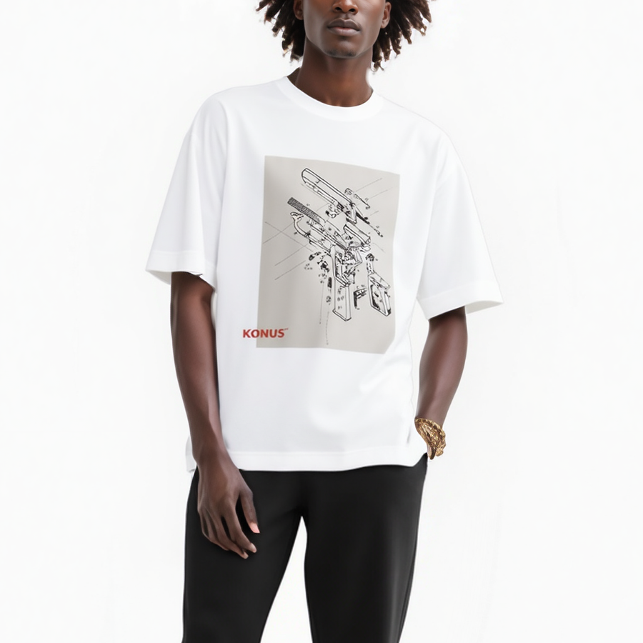 Konus Men's Short Sleeve Graphic Tee in White - shopatkonus
