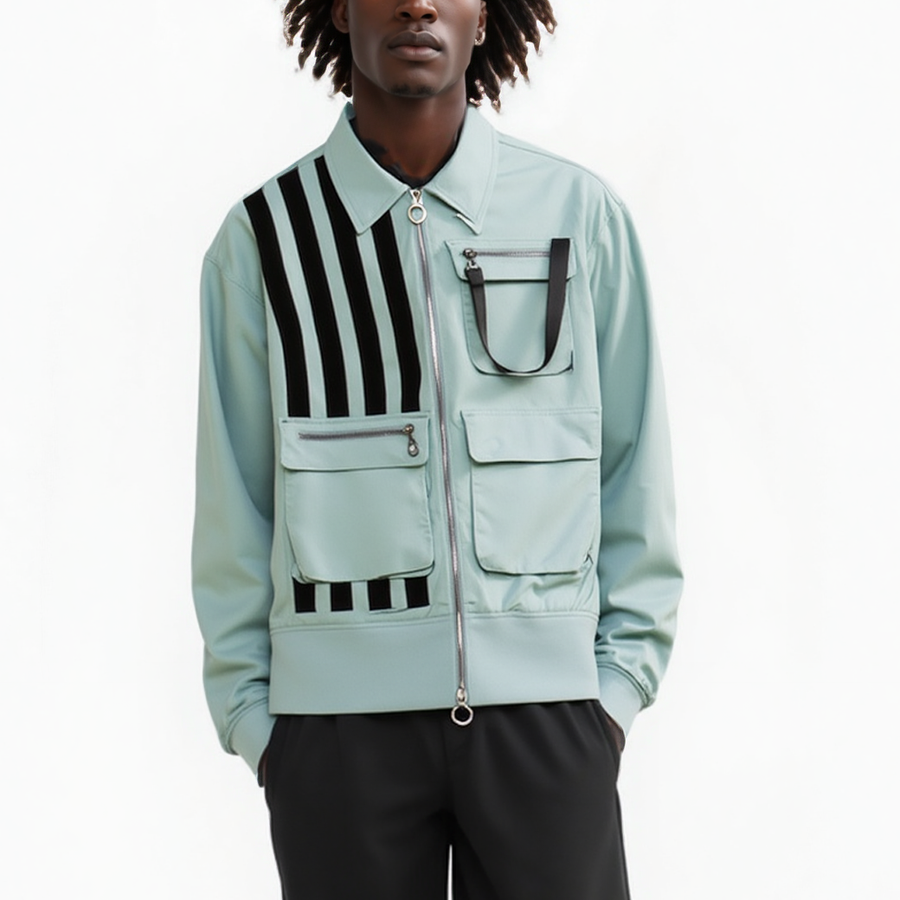 Konus Men's Bellow Flap Pockets jacket in Teal - shopatkonus