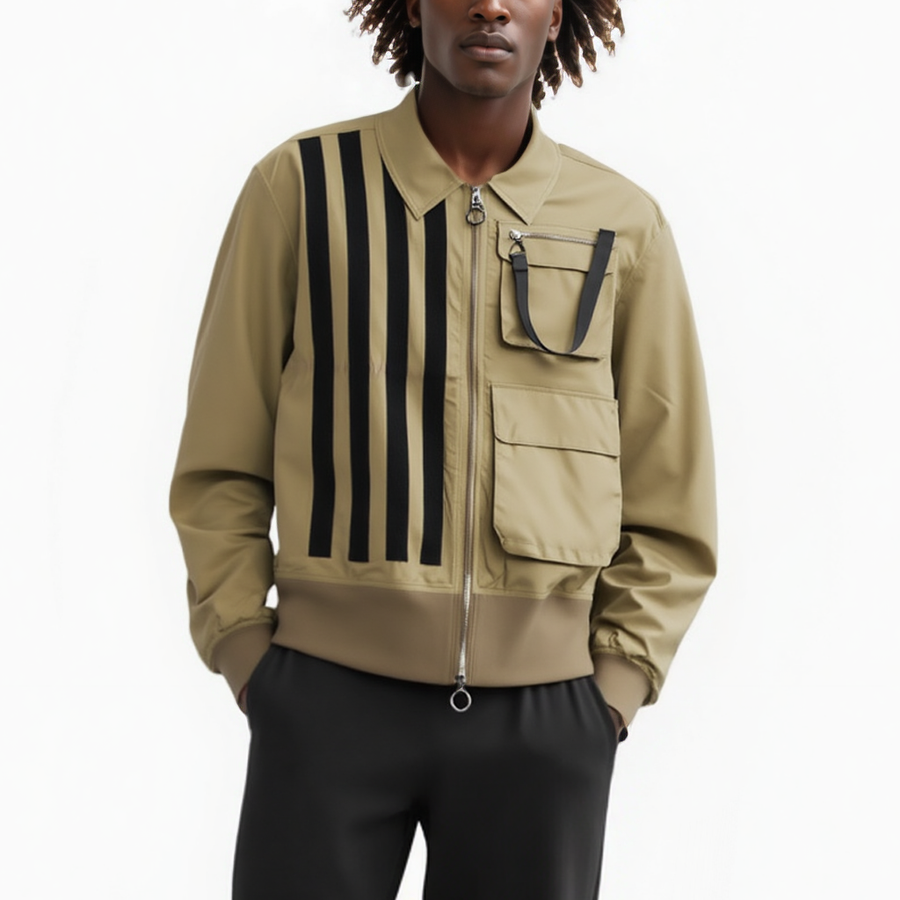 Konus Men's Bellow Flap Pockets jacket in Khaki - shopatkonus