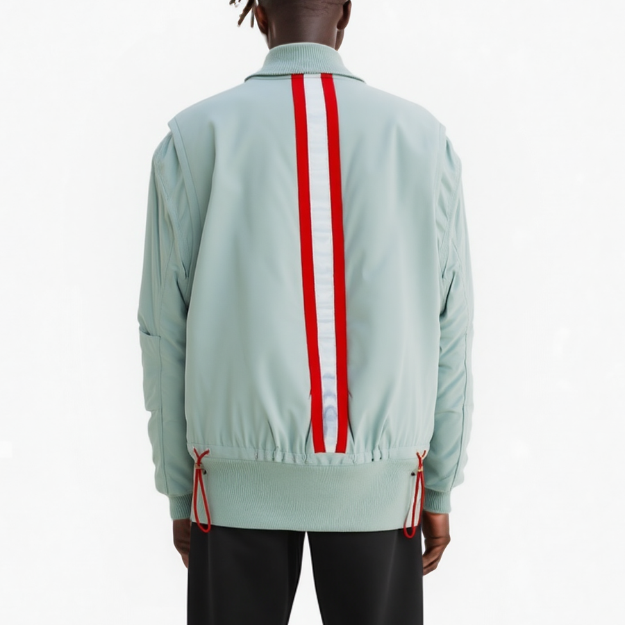 Konus Men's Mock Collar Bomber Jacket in Green - shopatkonus