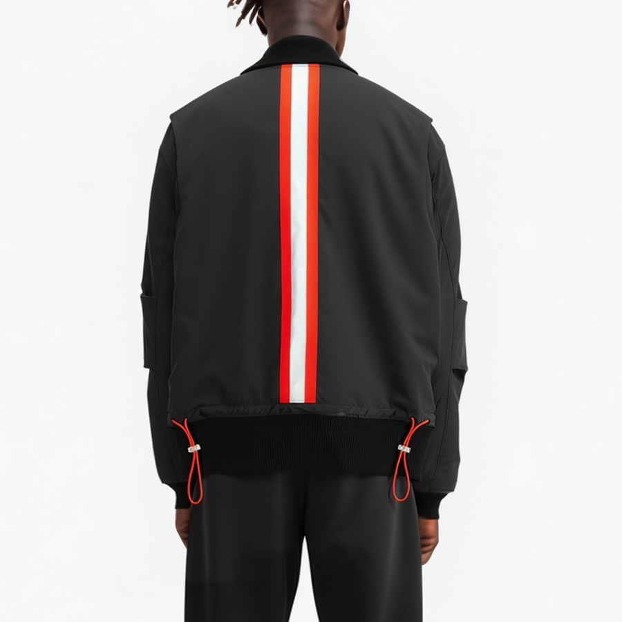 Konus Men's Mock Collar Bomber Jacket in Black - shopatkonus