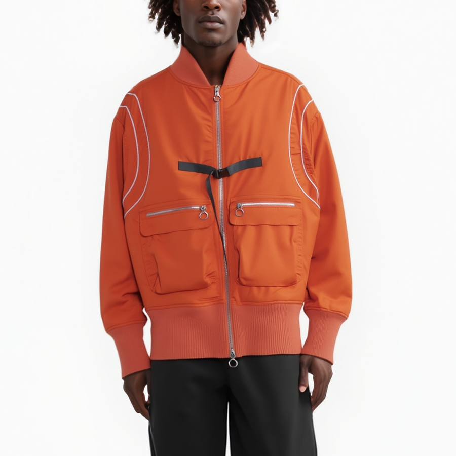Konus Men's Oversize Bomber Jacket in Orange - shopatkonus