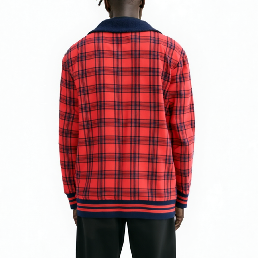 Konus Men's Sherpa Collar MA2 Jacket in Red - shopatkonus