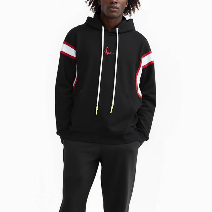 Men's Reflective Pullover Scorpion Hoodie in Black - shopatkonus