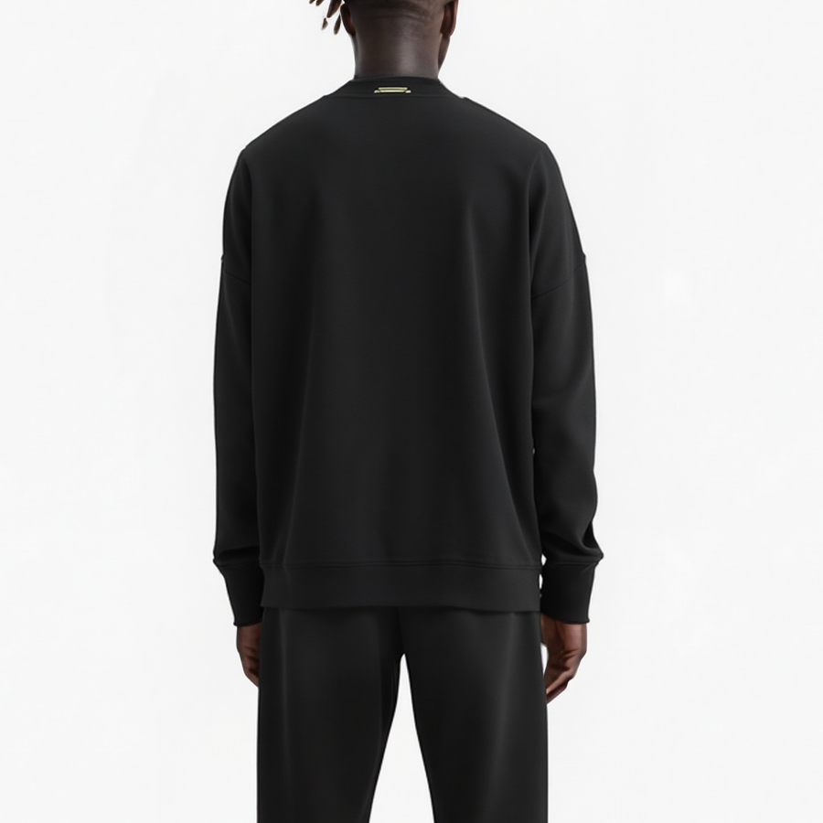 Men's Sweatshirt Reflective Tape Sweatshirt in Black - shopatkonus