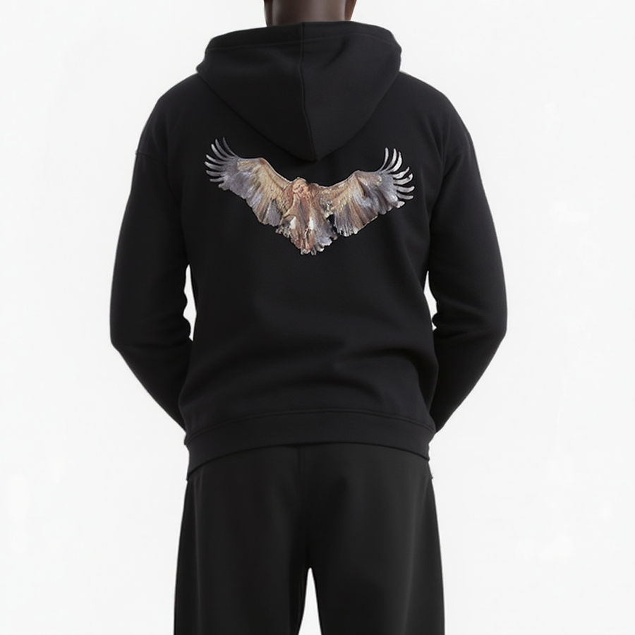 Konus Men's Bellow Pocket Hoodie in Black - shopatkonus