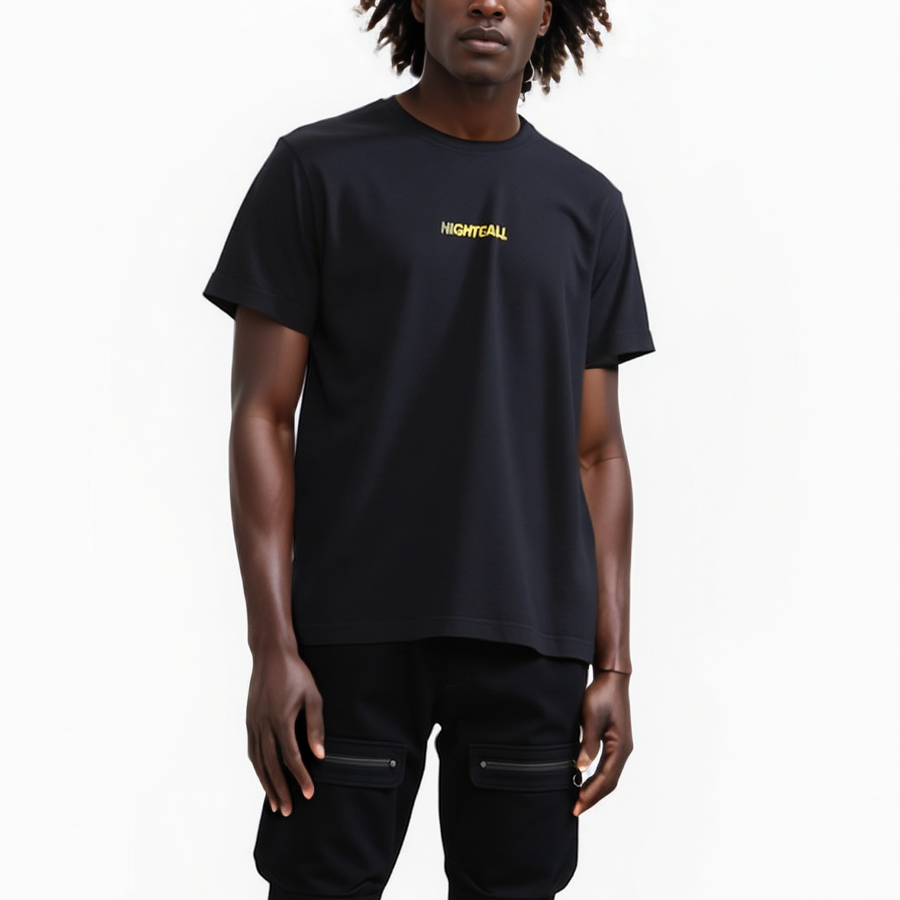 Konus Men's Shoulder Tape Tee in Black