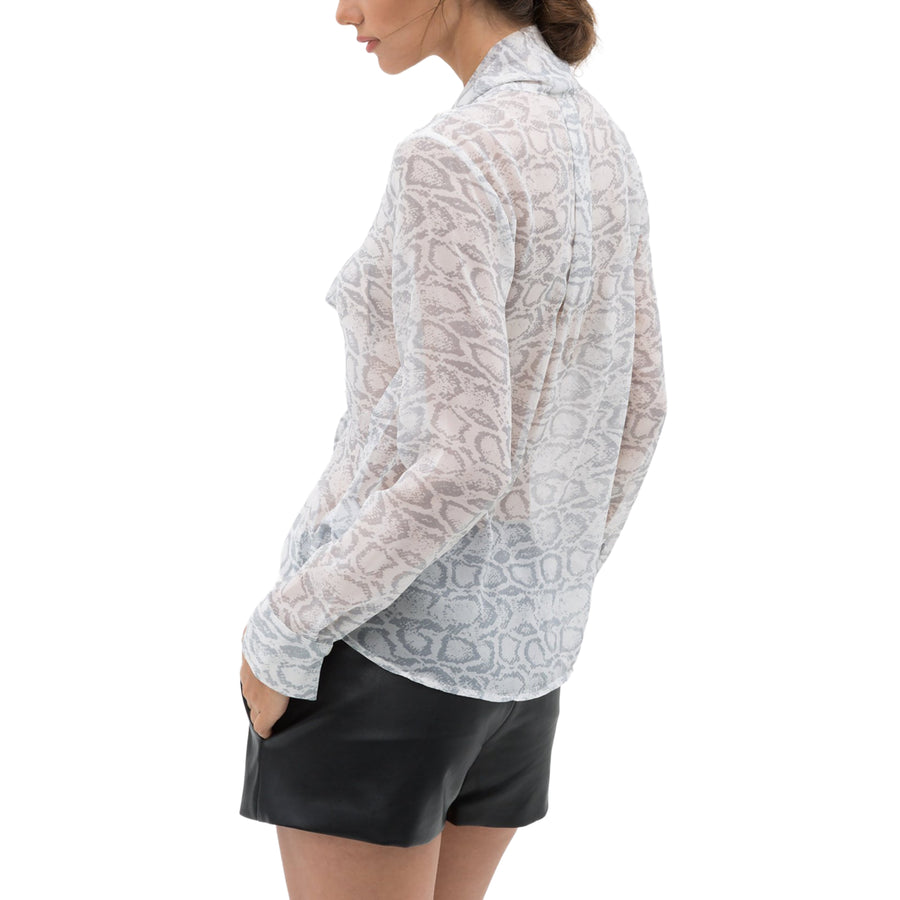 Tie Neck Sheer Blouse - shopatkonus