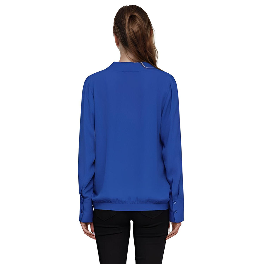 Pleione Wrap Front V-Neck Blouse