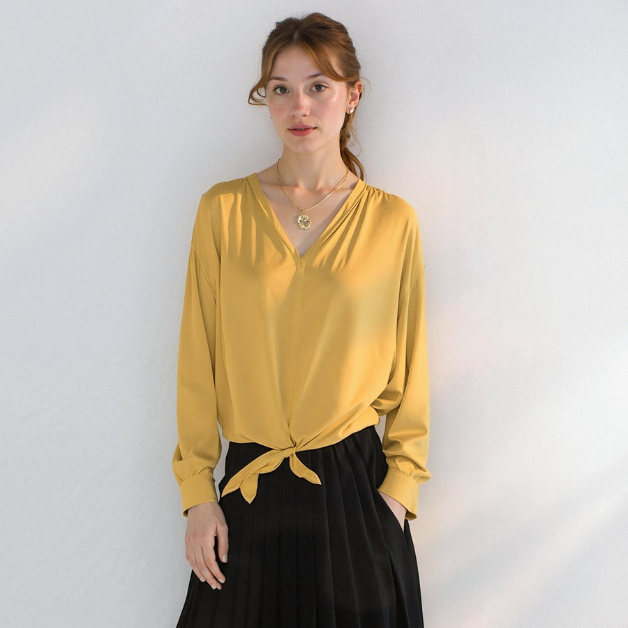 Pleione Women's Tie Hem Blouse