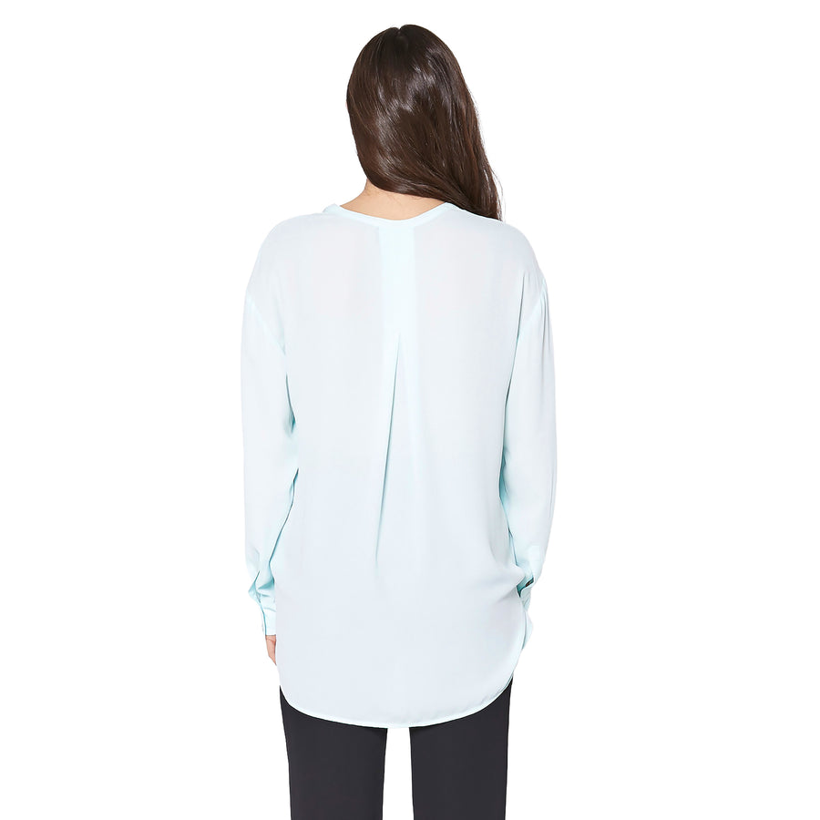 Ro & De V-Neck Wrap Hem Blouse - shopatkonus