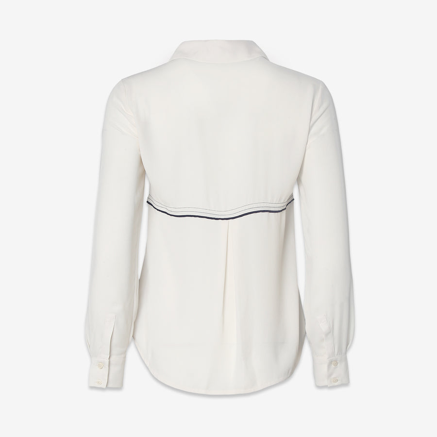 CLOSEOUT Women's Detailed Woven Shirt In Cream