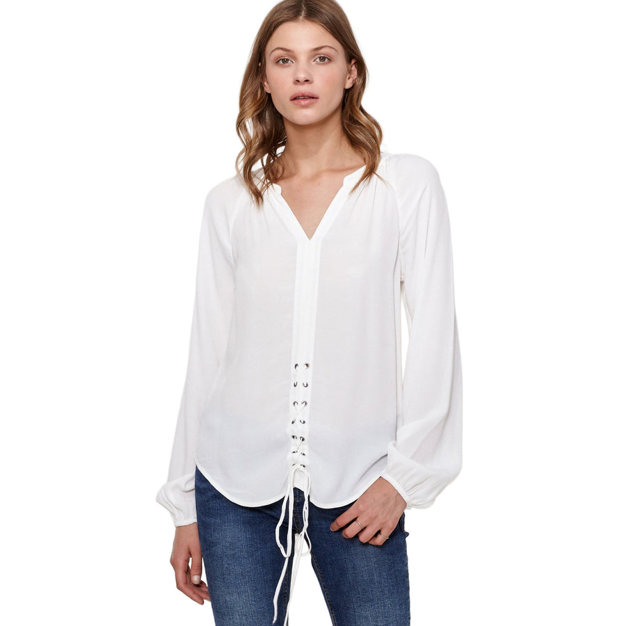 Ro & De Women's Lace Up Blouse - shopatkonus