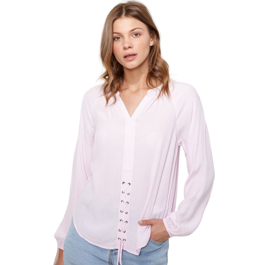 Ro & De Women's Lace Up Blouse - shopatkonus
