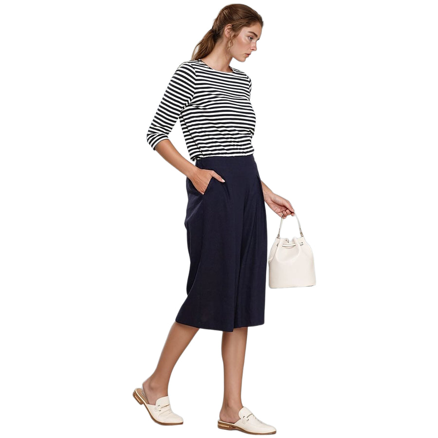 UPDATED - Pleione Women's Pleated Wide Leg Capris