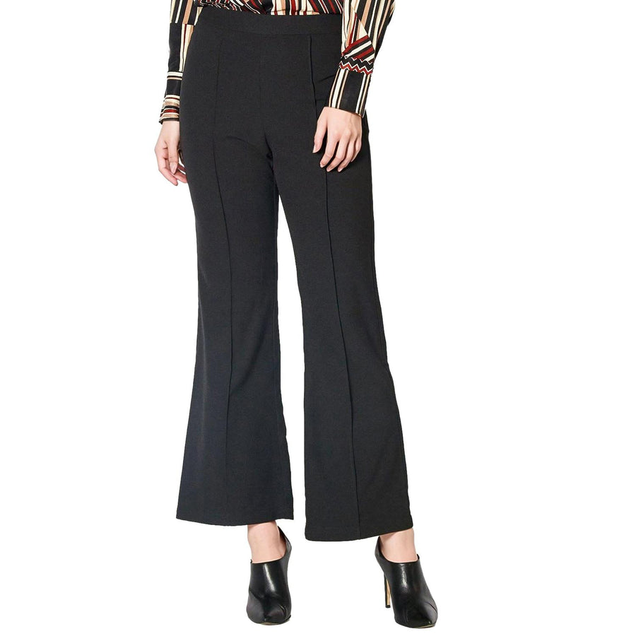 Pleione Women's High Waist Flared Pants in Black