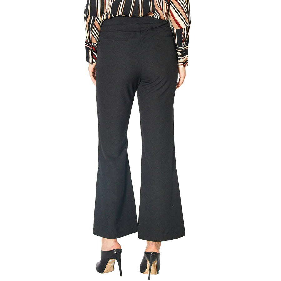 Pleione Women's High Waist Flared Pants in Black