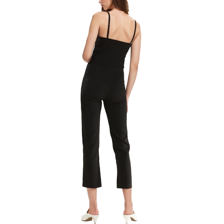 Women's High-Waisted Cropped Pants In Black