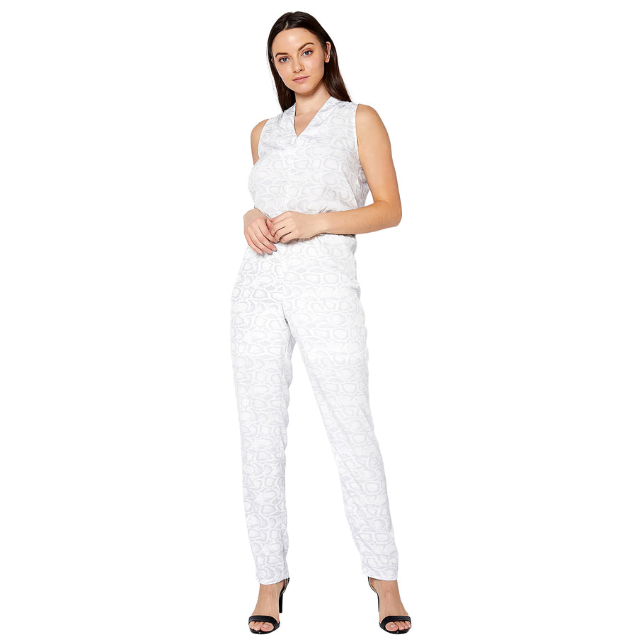 Women's Light Formal Sleeveless V-Neck Jumpsuit - shopatkonus