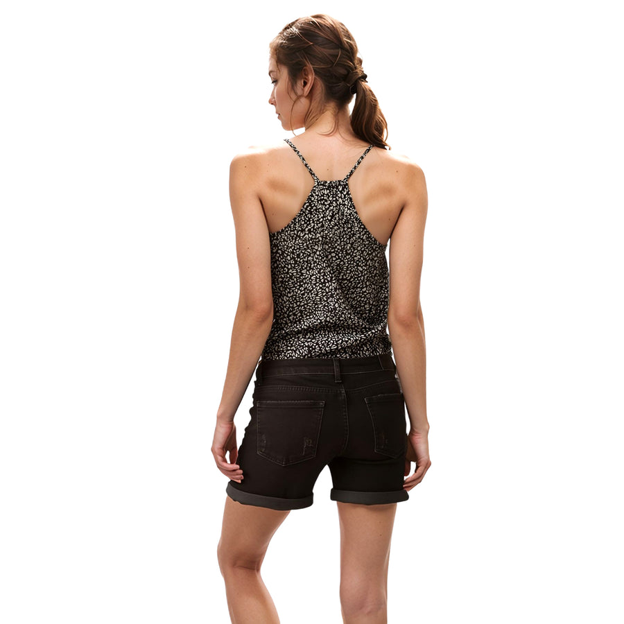 Women's Leopard Wrap Front Bodysuit In Black Leopard