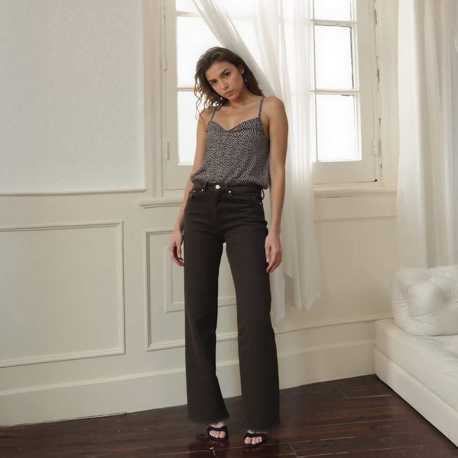 Women's Leopard Wrap Front Bodysuit In Black Leopard