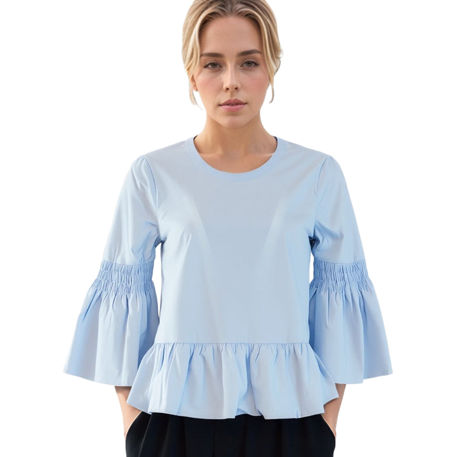 CLOSEOUT Women's Round Neck Peplum Top