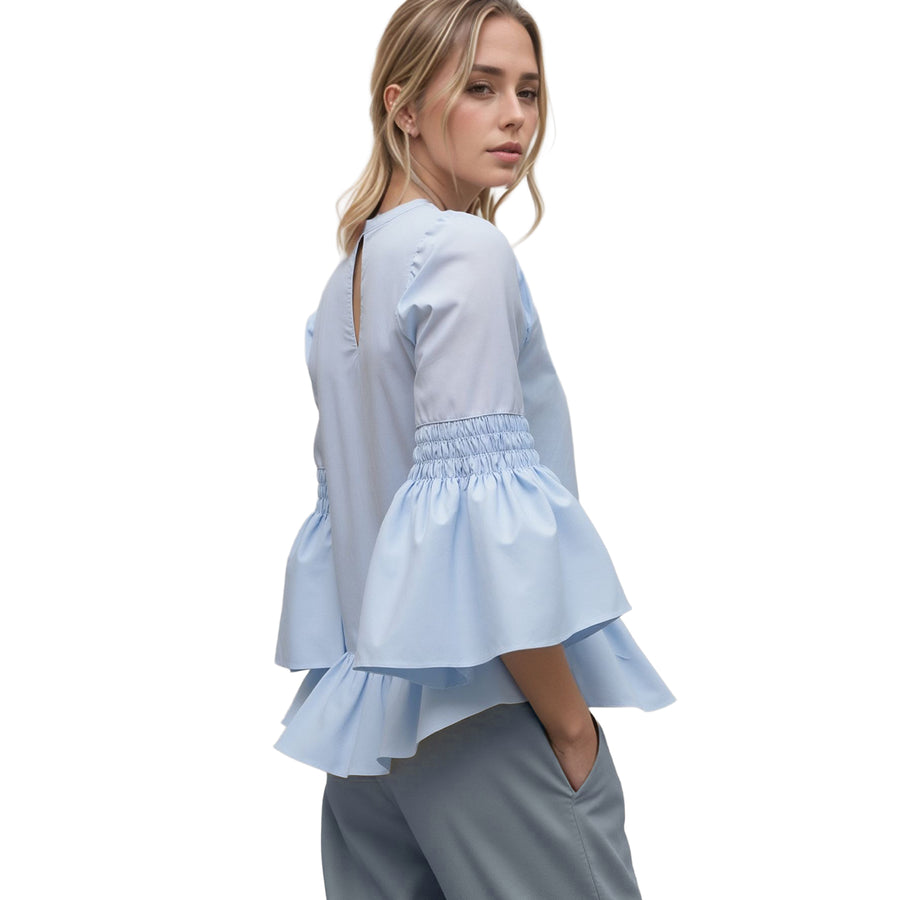 CLOSEOUT Women's Round Neck Peplum Top