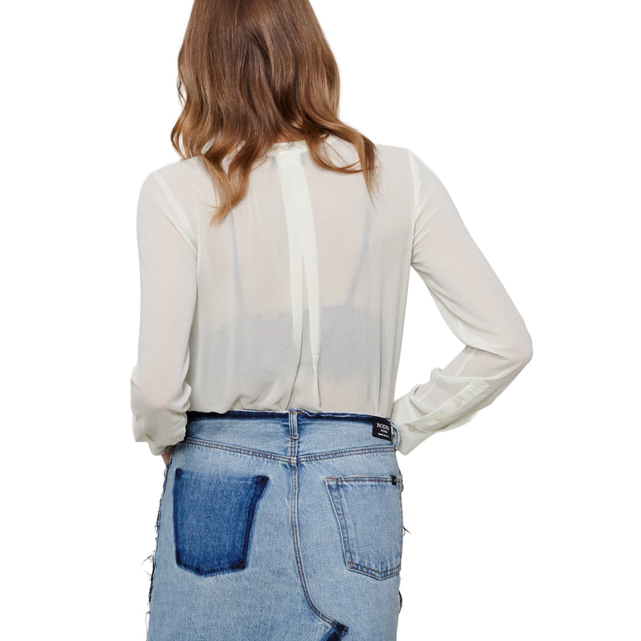 Ro & De Women's Sheer Button Up Blouse - shopatkonus