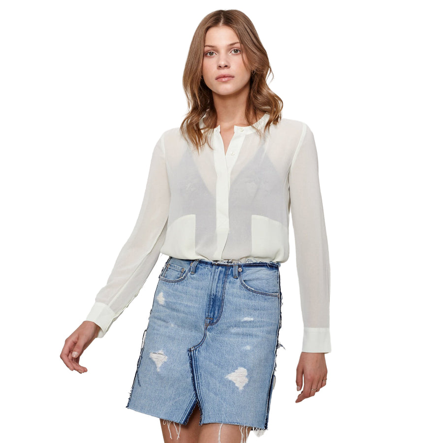 Ro & De Women's Sheer Button Up Blouse - shopatkonus