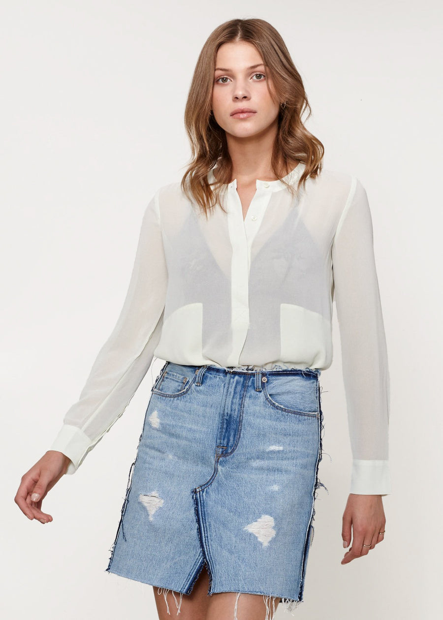 Sheer Button Up Blouse