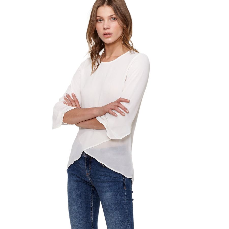 Ro & De Women's Cross Hem Blouse - shopatkonus
