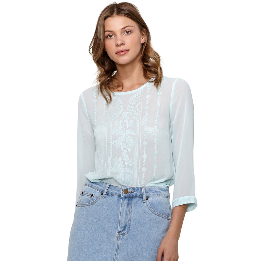 Ro & De Women's Embossed Top In Peppermint - shopatkonus