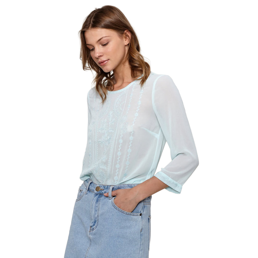 Ro & De Women's Embossed Top In Peppermint - shopatkonus