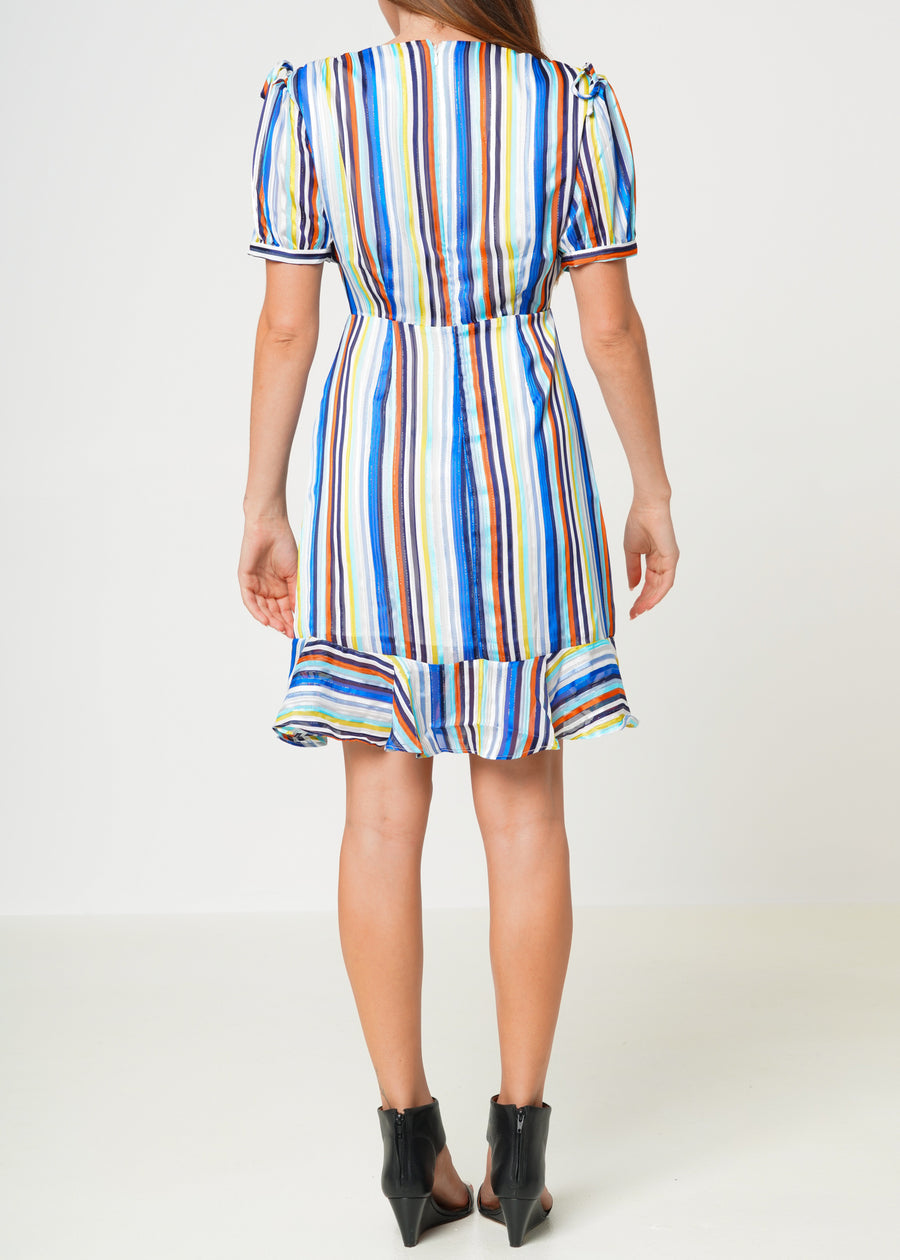 Multi-color Ruched Dress in Beach