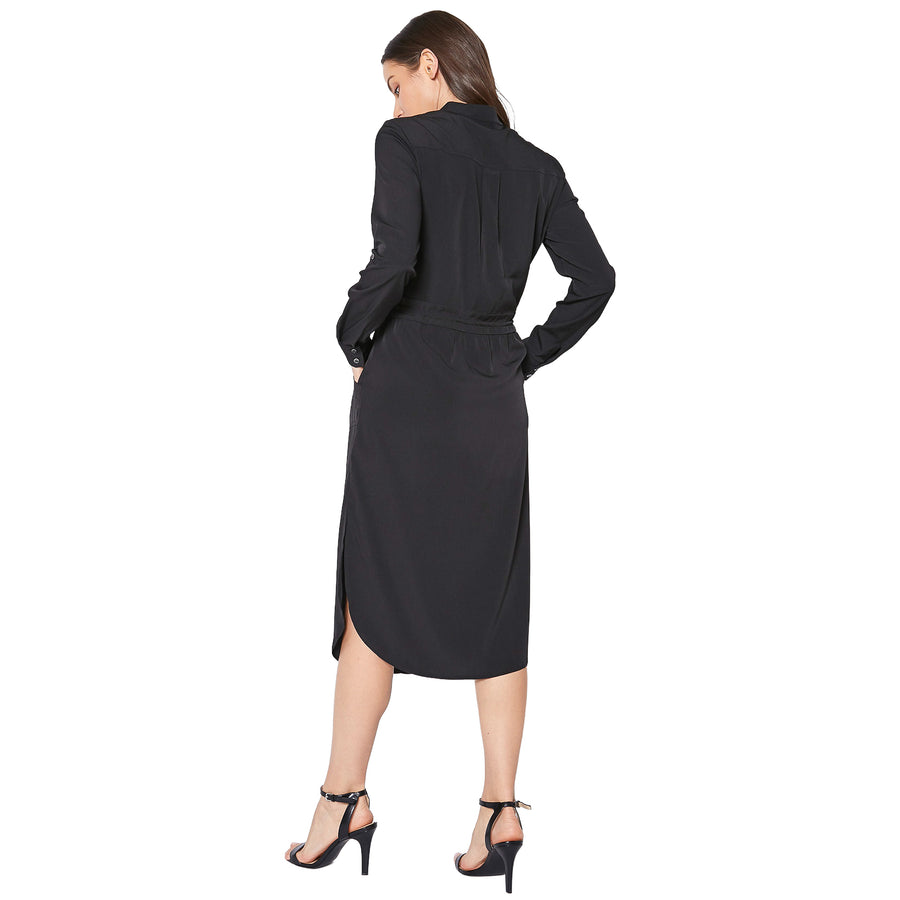Women's Long Mock Neck Shirt Dress - shopatkonus