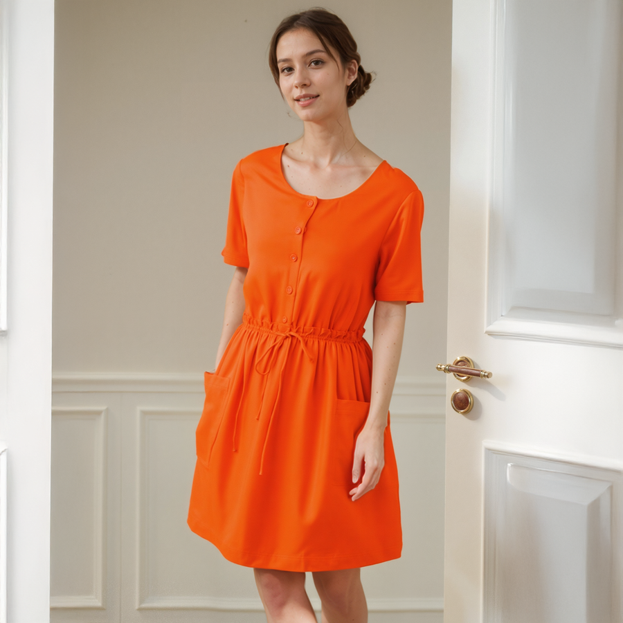 Women's Short Sleeve Utility Dress in Poppy Women's Short Sleeve Utility Dress in Poppy