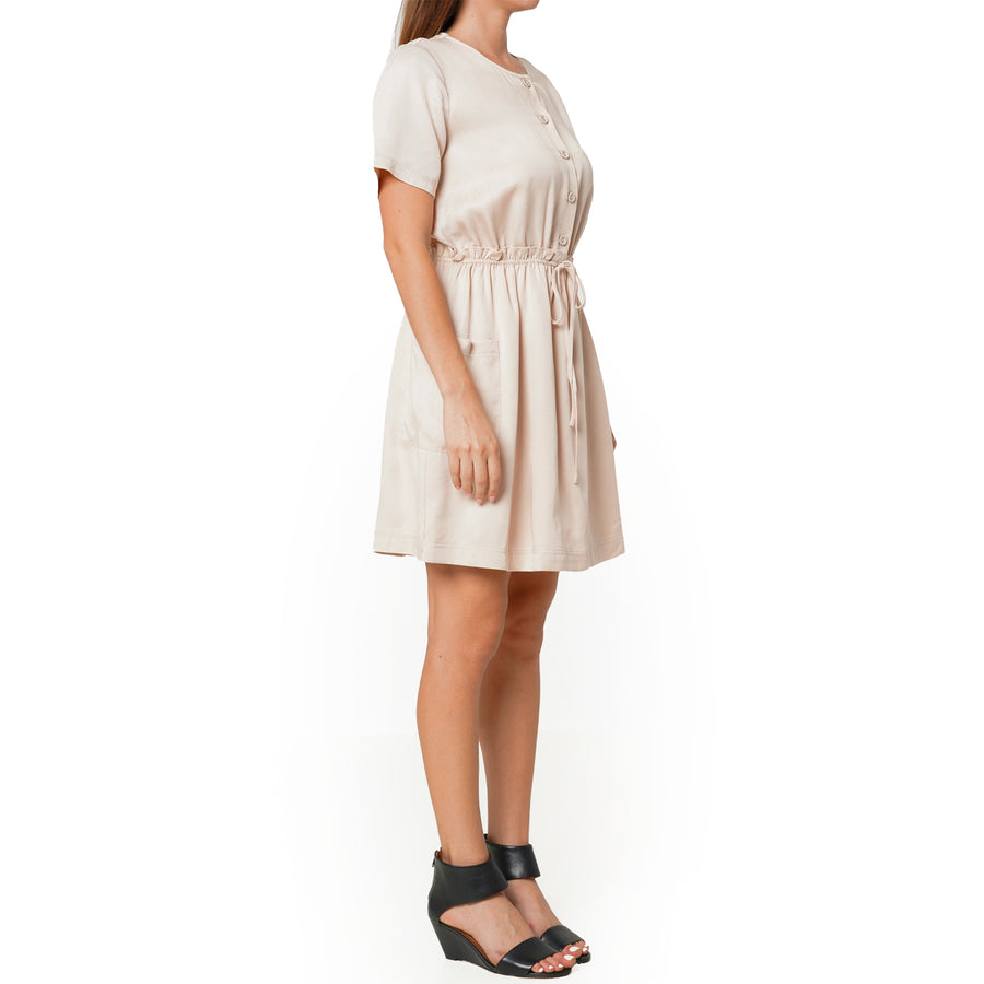 Women's Short Sleeve Utility Dress in Sand Women's Short Sleeve Utility Dress in Sand