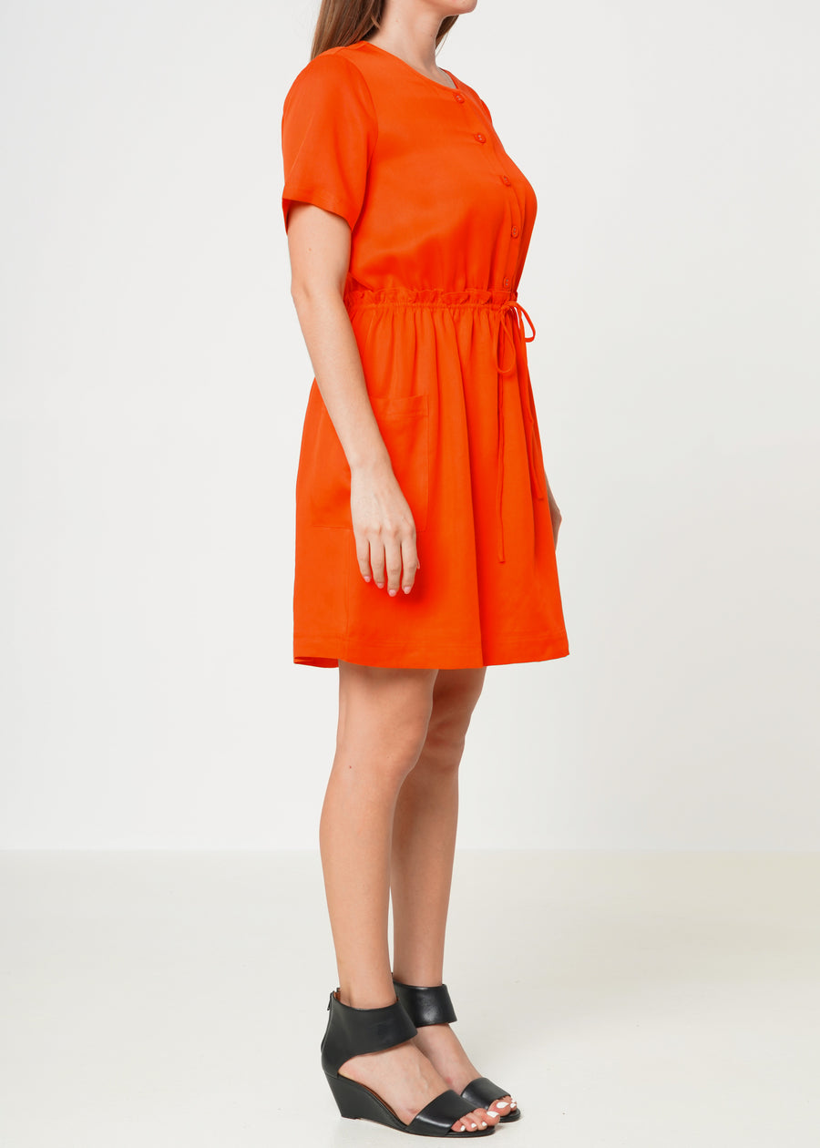 Women's Short Sleeve Utility Dress in Poppy