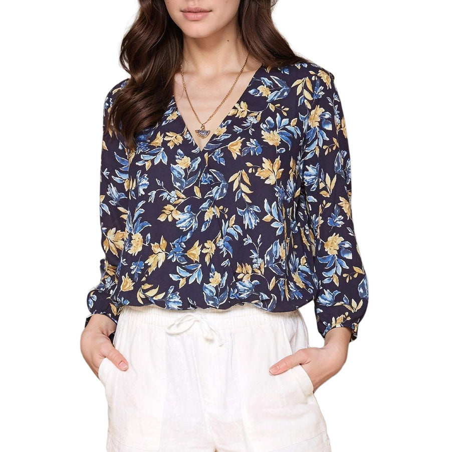 Pleione Women's V-Neck Printed Bodysuit